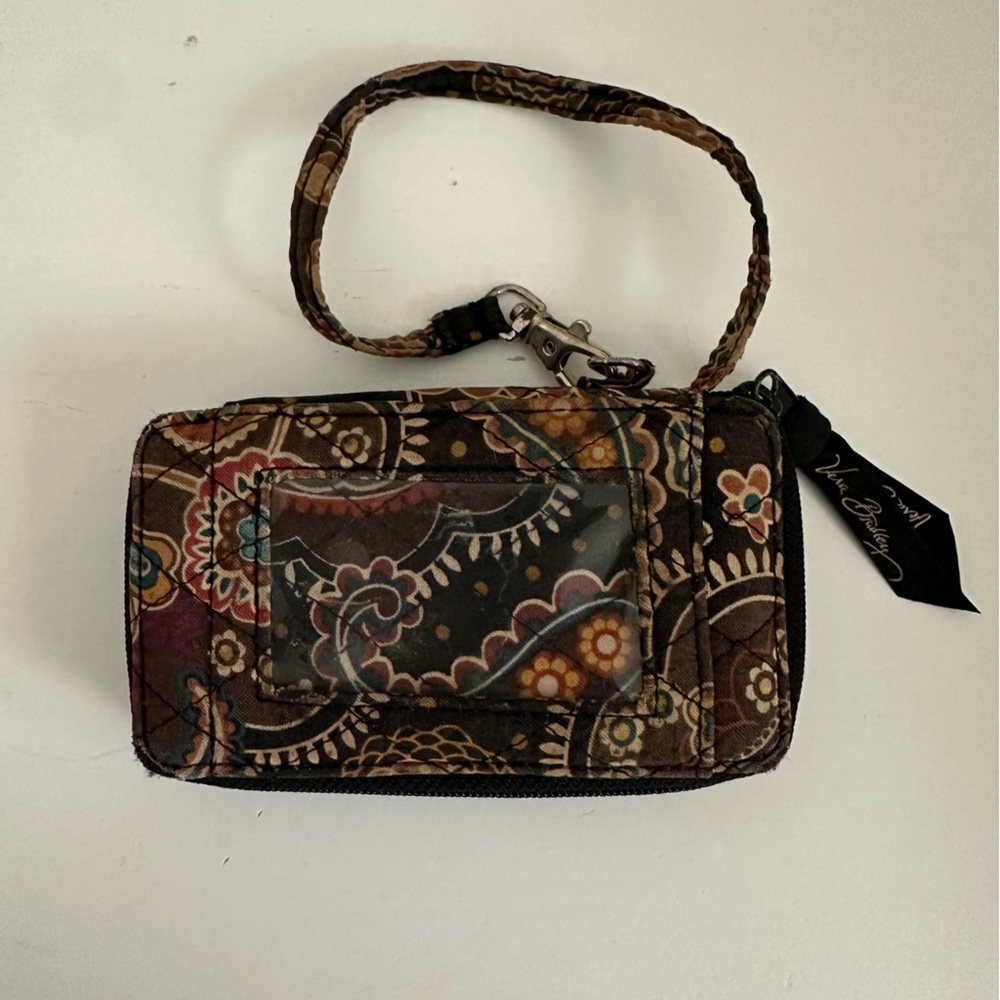 Vera Bradley Brown Paisley Wristlet